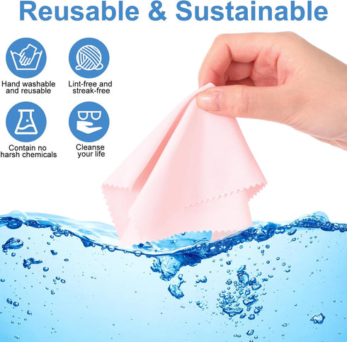 50 Pieces Microfiber Cleaning Cloths for Glasses, 7 x 6 Inch for Electronics and Cell Phone