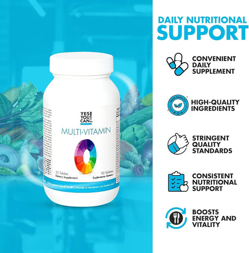 Yes You Can! Daily Multivitamins for Men and Women - Supports Overall Health & Well-being, Antioxidants, 30 Tablets - 1