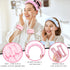 Wecoe Pink Blue Spa Headband and Wristband Set, Skincare Headband for Washing Face, Hair Claw Clips for Thick Hair
