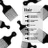 Plastic Hair Pick Comb, Wide Tooth Afro Lift Picks, Pack of 4 Combs for Styling and Detangling