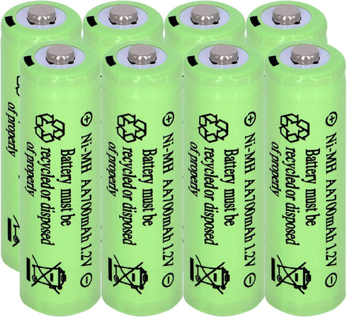 Yibatopow 8 Packs 1.2V AA 700mAh Ni-MH Rechargeable Batteries,Double A Solar Lights Battery
