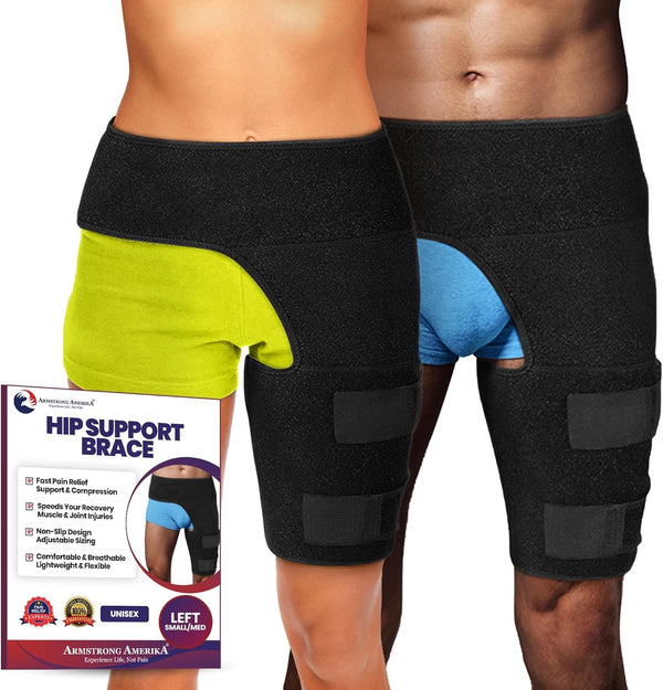 Hip Brace Thigh Compression Sleeve for Sciatica Pain Relief, Hamstring & Groin Compression Sleeve Wrap