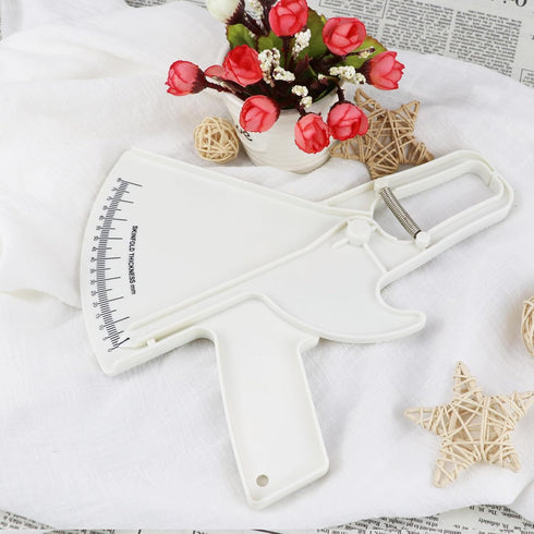 Body Fat Calipers, Professional Dual Spring Calipers & Body Fat Tape Measure Tool for Fitness Measurement (White)