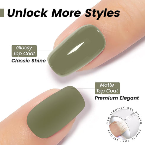 YTD Likomey Gel Nail Polish, 15ml Sage Green Soak Off UV Varnish, Spring Summer Grey Green DIY Nail Art Gel