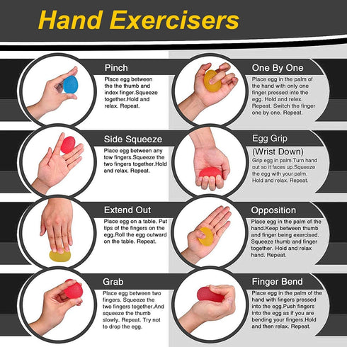 Squeeze Balls for Hand Therapy, Grip Strengthener for Finger, Wrist, and Pain Relief