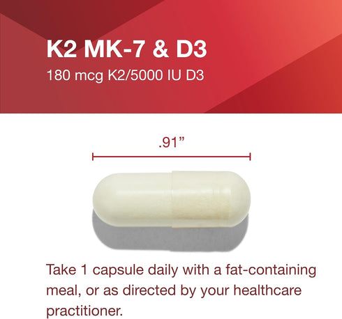 PROTOCOL FOR LIFE BALANCE K2 MK-7 & D3 - 60 Veg Capsules for Vascular Health & Bone Strength