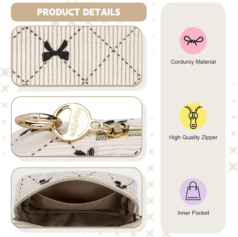 Period Bag for Teen Girls, Corduroy Cute Sanitary Napkin Storage Bag, Menstrual Pad Pouches Tampon Holder for Purse
