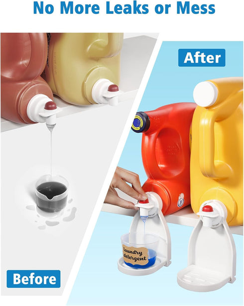 Laundry Detergent Cup Holder, 2 Pack, Fabric Softener Gadget, Tidy Laundry Room, No More Leaks