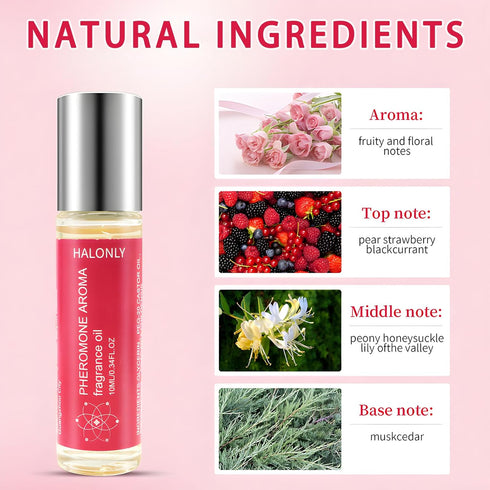 Roll-On Pheromone Perfume for Women, 0.34 fl.oz (10mL), Long-Lasting Pheromone-Infused Essential Oil