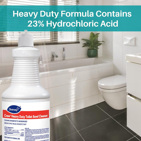 CREW 04560 Heavy Duty Toilet Bowl Cleaner & Disinfectant, 32-Ounce, 23% HCI, Mint Scent, Ready-to-Use