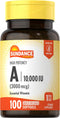 Sundance High Potency Vitamin A Softgels | 3000mcg | 100 Count | Non-GMO and Gluten Free Essential Vitamin