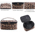 Makeup Bag Leopard 3 Pack, Portable Travel Toiletry Bag Organizer with Small Brush Holders, Waterproof Storage Case for