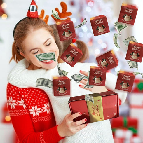 QiwagFerng 1, 6 Set) Surprise Gift Box Explosion for Money, Merry Christmas Explosion Gift Box, Money Gift Box for Cash