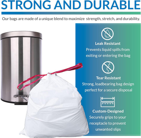 Reli. 8-10 Gallon Trash Bags Drawstring | 250 Count | 22"x23" | 6, 8, 10 Gallon Drawstring Garbage Bags | White Trash Can Liners | Small - Medium Bags by Reli.