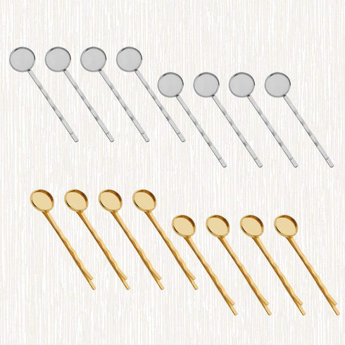Jewelry Tray Bobby Pin 40PCS DIY Round Hair Clips No-Metal Snap for Accessories (Mixed Coloring)