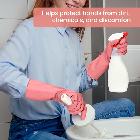 SIFANGKE 4 Rubber Cleaning Gloves for Dishwashing, Pairs Reusable Kitchen Gloves for Washing Dishes and Household