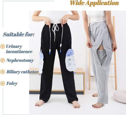 YingXue Catheter Leg Bag Pants, Urine Bag Holder Pants for Men/Women