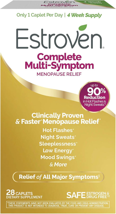 Estroven Complete Multi-Symptom Menopause Supplement for Women, 28 Ct. for Menopause & Night Sweats Relief