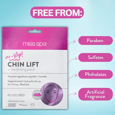 MISS SPA V-Line Patch, Neck and Face Toning Mask, Double Chin Anti-aging Mask, 4 Pack V Shaped Contouring Face Mask
