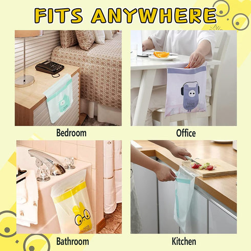 52pcs Car Trash Bags, Easy Stick-On Disposable Portable Garbage Bags, Waterproof Leak Proof Cleaning Bags for Cars,