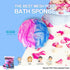 Loofah Sponge Bath Sponge - 4 Pack for Women and Men (Blue Pink Combine)