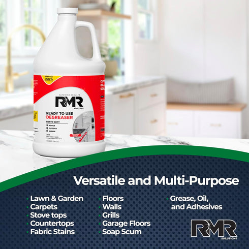 RMR Degreaser and Cleaner - 1 Gallon, Ready to Use Indoor/Outdoor Formula for Heavy-Duty Cooking Surfaces