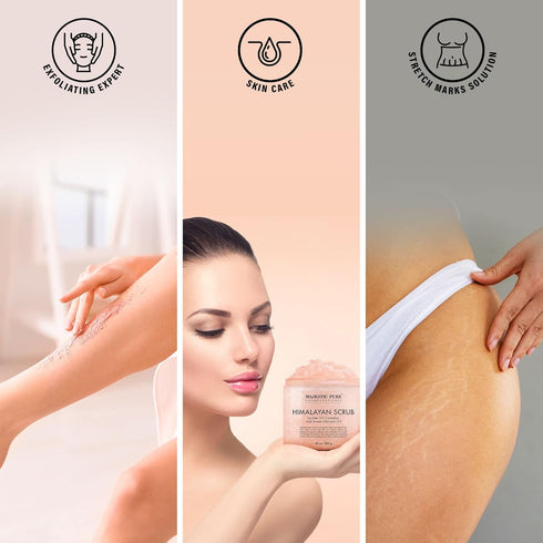MAJESTIC PURE Himalayan Salt Body Scrub with Lychee Oil - Exfoliating & Moisturizing Skin, 10 oz
