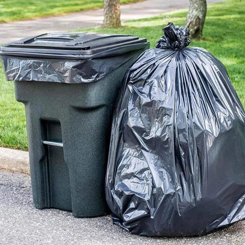55-60 Gallon Trash Bags (50 Count Bulk) - Black Heavy Duty Garbage Bags for Home, Commercial, Outdoor, Construction Use