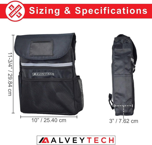 AlveyTech Water-Resistant Saddle Bag (Large, Black) - For Mobility Scooters, Wheelchairs, & Power Chairs - Lightweight
