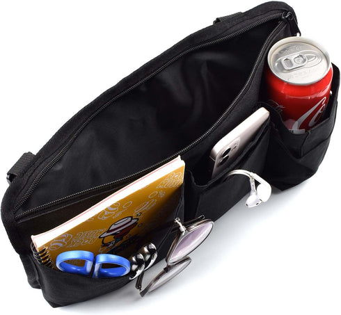 Wheelchair Side Bag with Cup Holder,Wheelchair Armrest Accessories Storage Pouch for RollatorWalkerPower