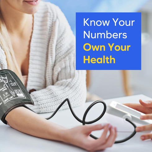 Blood Pressure Monitor for Home Use: Easy@Home Upper Arm BP Machine with Large Cuff and 3-Color Backlit Display
