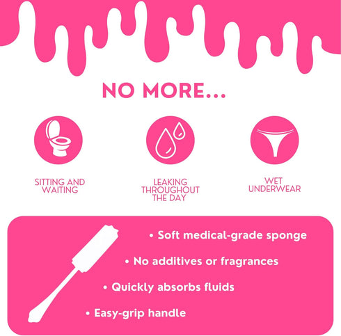 Femstick Absorbing Sponge for Women Care, 30Pcs Post Intimacy Cleanup Sponges, Ultra-Absorbent Soft Design