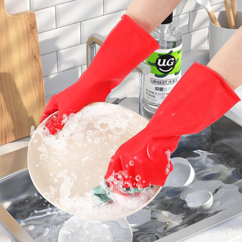 Rubber Cleaning Gloves for Dishwashing, 6 Pairs Kitchen Gloves for Washing Dishes, Reusable Household Gloves