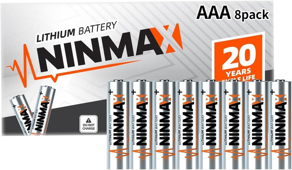 Lithium AAA Batteries, 8 Pack 1.5V 1350mAh Long Lasting for High-Tech Devices (Non-Rechargeable)