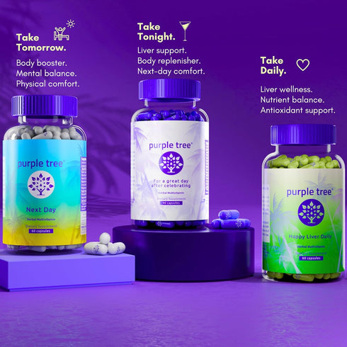 KSM-66, 30 purple tree Next Day Post-Drink Morning Wellness Supplement for Balance, Restore & Replenishment |