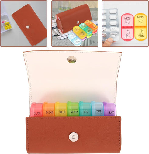 Uonlytech Weekly Pill Organizer Storage Container, Portable Dustproof Moisture-Resistant Plastic Medicine Case