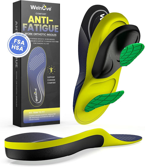 Work Orthotic Insoles for Plantar Fasciitis - Welnove Superior Comfort Work Boot