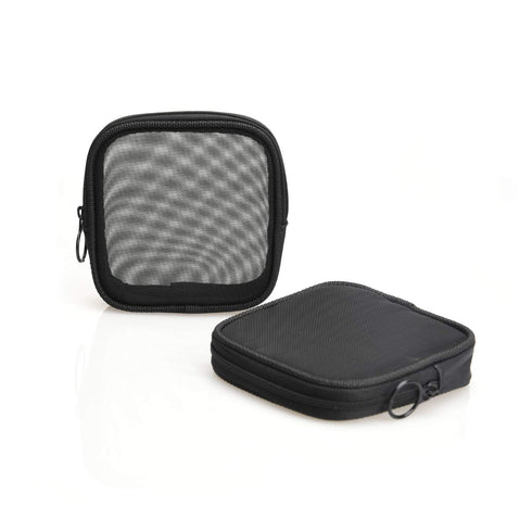 Patu Mesh Travel Toiletry Bag, Portable Shaving Washing Kits Organizer, Pack of 2 (Size S), Black