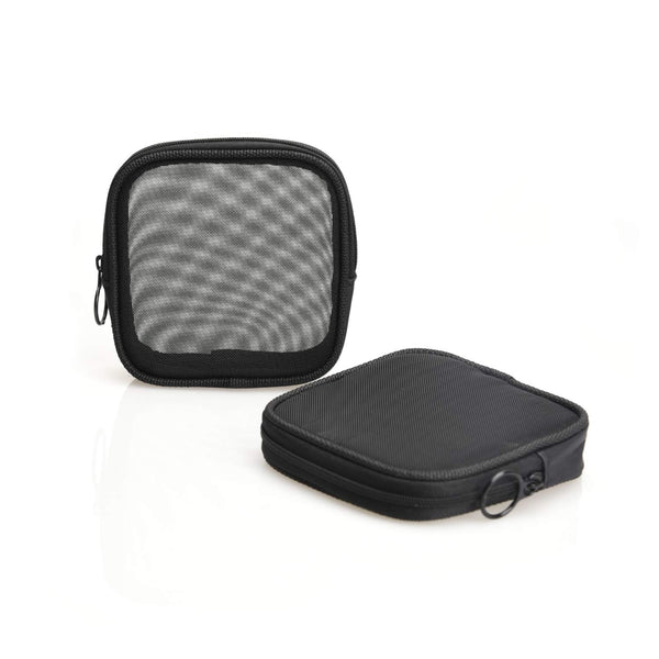 Patu Mesh Travel Toiletry Bag, Portable Shaving Washing Kits Organizer, Pack of 2 (Size S), Black