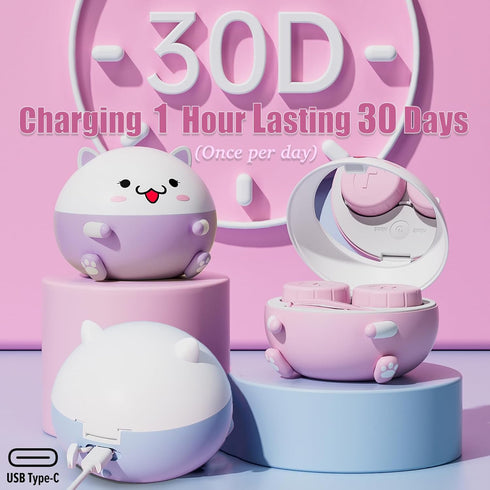 Vastsoon Cute Contact Lens Cleaner, Case Cleaning Machine with Solution Soak Case and Contact Lens Applicator Tool