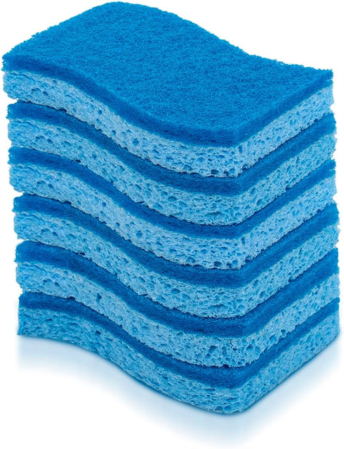 Pine-Sol 6 Pack, Non Scratch Scrub Sponges - Double Sided Dish Scrubber Safe for Nonstick Cookware - Kitchen Essentials
