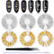 WOKOTO 6 Boxes Nail Art Studs Set, Gold Silver Hollow Star Moon Flower Rivet Kit with Tweezers and Picker Pencil