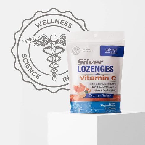 Silver Biotics Colloidal Silver Lozenges | 60 ppm SilverSol Ag4O4 Technology | Immune Support + Throat Soothing | 21