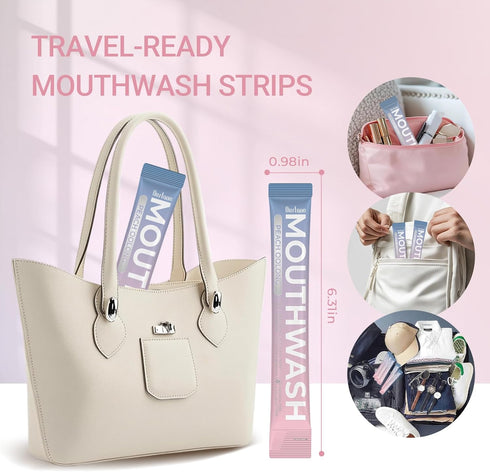 OUSTANE Packets 0.5 Fl.Oz/pcs 20 Packaged Travel Size Mouthwash to Go, Alcohol-Free, Non-Burning, Peach Oolong-Tea