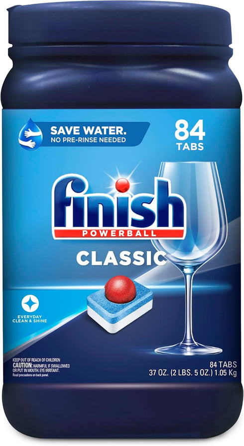 FINISH Classic Dishwasher Detergent - Powerball Dishwashing Tablets, 84 Count