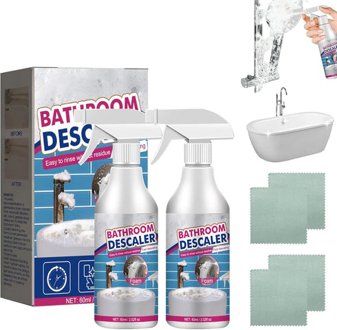 teqnizo 2PCS Stubborn Stains Cleaner, Bathroom Descaler Cleaner, Bathroom Foam Cleaner Spray, All-Purpose