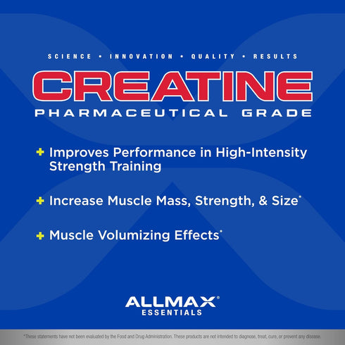 ALLMAX Nutrition Creatine Monohydrate, Micronized Powder for Strength and Muscle Recovery, 400g