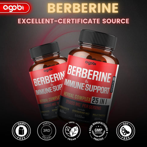 Premium Berberine Supplement | 60 Capsules | Supports Immune System, Cardiovascular & Gastrointestinal Health