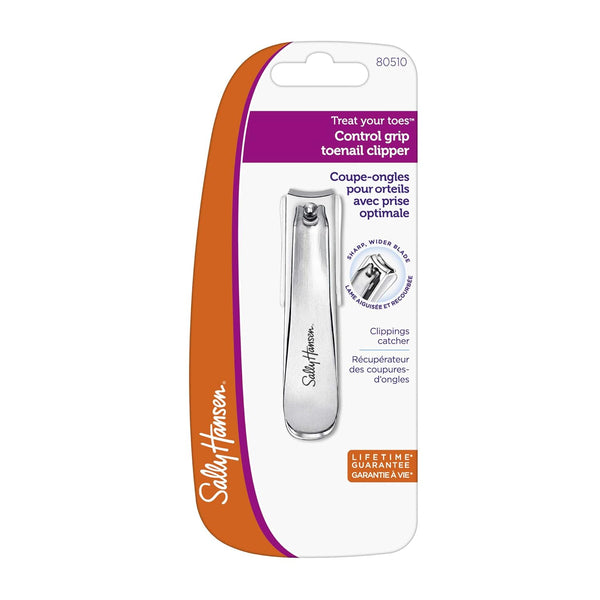 Sally Hansen Beauty Tools Toenail Clip W/Catcher - Control Grab, Professional Nail Clippers, Stainless Steel