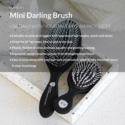 Mini Detangling Brush - Anti-Breakage Hairbrush for Wet or Dry Hair, Pliable Bristles, All Hair Types, Minimizes Pain & Protects Against Split Ends